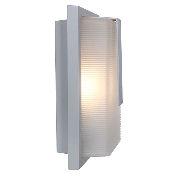 Neptune, 1 Light Outdoor LED Wall Mount, Satin Finish, Ribbed Frosted Glass